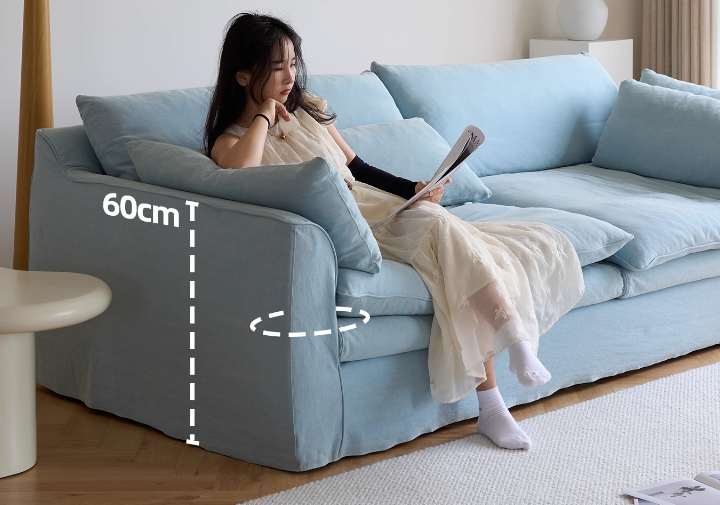 什么樣的沙發(fā)坐著最舒服，樸琢沙發(fā)輕薄扶手設(shè)計，白鵝絨+新雪麗棉-第11張圖片-文巢好物